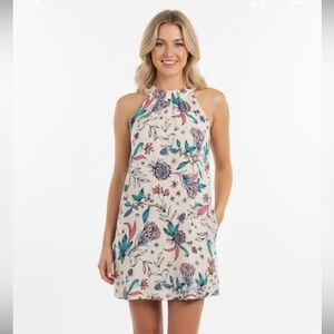 RACHEL Ashwell medium linen floral shift dress